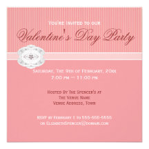 Sweet Pink Jewel Valentine's Day Party Invitation