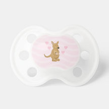 Sweet Pink Kangaroo Mommy and Baby Pacifier