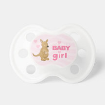 Sweet Pink Kangaroo Mommy and Baby Pacifier