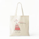 Sweet Pink Wedding Cake Bridal Custom Tote Bag