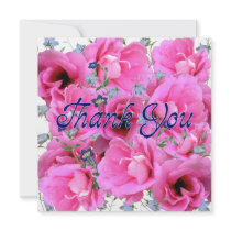 Sweet Pinks Thank You Card - Square Announcement