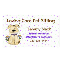 Sweet Polka Dot Pet Sitting Business Card