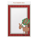 Sweet Pony and Apple Tree Writing Paper - Kids' Personalized Stationery