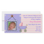 Sweet Pram Girl Birth Announcement Photo Card