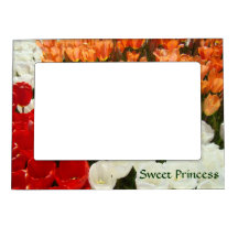 Sweet Princess photo frames magnetic Tulip Flowers Magnetic Picture Frame