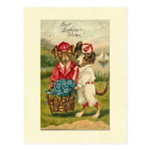 Sweet Pups Best Birthday Wishes Postcards