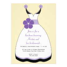 Sweet Purple and Vanilla Wedding Dress Invitation