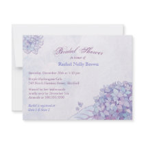 Sweet Purple Hydrangea Floral Bridal Shower Custom Announcements