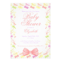 Sweet Rattles Baby Shower (Girl) Custom Invitation
