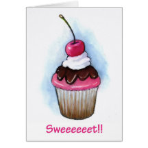 SWEET!! Realism Pastel of Cupcake Greeting Card