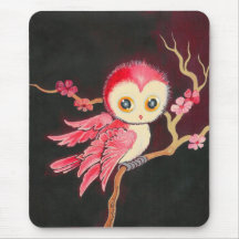 Sweet Red Owl Mouse Pads