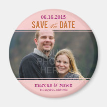 Sweet Romance Save The Date Magnet (Pink)