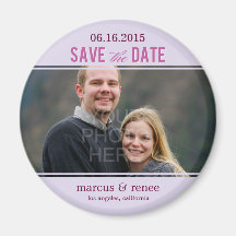 Sweet Romance Save The Date Magnet (Purple)