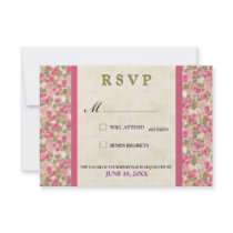 sweet rosebud flowers wedding rsvp card