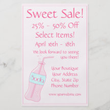 Sweet Sale - Pink Soda Personalized Flyer