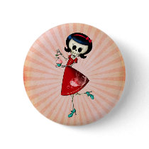 Sweet & Scary Skeleton Girl Buttons