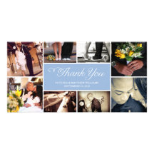 SWEET SCRIPT COLLAGE | WEDDING THANK YOU CARD PHOTO CARD TEMPLATE