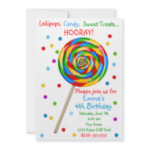 Sweet Shop Lollipop Birthday Invitations