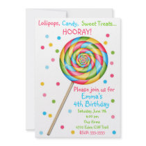 Sweet Shop Lollipop Birthday Invitations