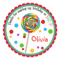 Sweet Shop Lollipop Birthday Stickers