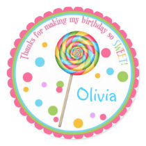 Sweet Shop Lollipop Birthday Stickers