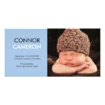Sweet Simplicity Baby Birth Announcement - Blue Photo Card Template