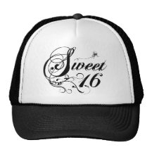 Sweet Sixteen (16) Quotes Mesh Hats