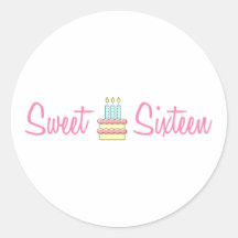 Sweet Sixteen (Birthday Cake) Sticker
