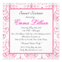 sweet sixteen birthday party invite classy chic