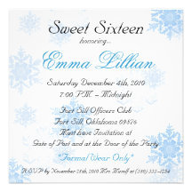 sweet sixteen birthday party invite winter chic