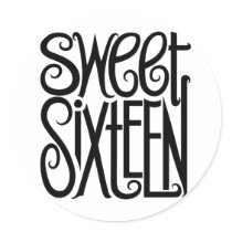 Sweet Sixteen black Sticker