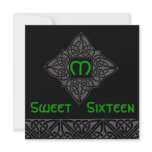 Sweet Sixteen Celtic Style Invitation Card-Cust.