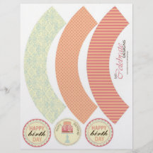 Sweet Sixteen Cupcake Wrapper Template Full Color Flyer