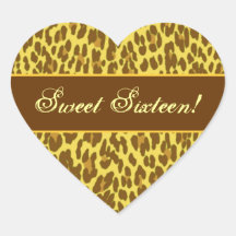 Sweet Sixteen Green Leopard Birthday Stickers