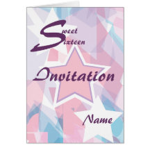 Sweet Sixteen Invitation-Customize Greeting Card