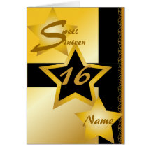 Sweet Sixteen Invitation-Customize Greeting Cards
