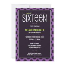 Sweet Sixteen Lime & Purple | Party Invitations