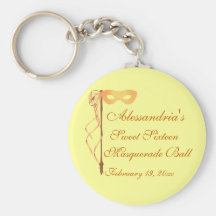 "Sweet Sixteen Masquerade Ball" (Mask 1) Key Chain