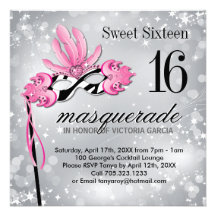 Sweet Sixteen Masquerade Party Invitation
