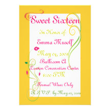 Sweet Sixteen, party, Girl, pretty, invitation