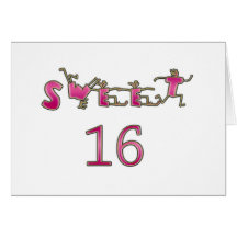 Sweet Sixteen Pink Cards