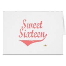 Sweet Sixteen Pink Faded Greeting Cards
