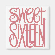 Sweet Sixteen Pink Magnet