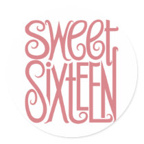 Sweet Sixteen Pink Sticker