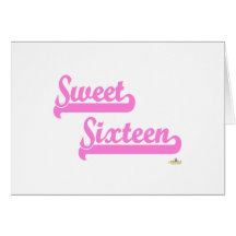 Sweet Sixteen Pink Underlined Cards