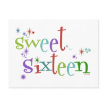 Sweet Sixteen + Stars, cheerful Text, template Post Cards