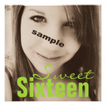 Sweet Sixteen Teen Birthday Party (Lime Green) Custom Invite