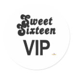 Sweet Sixteen VIP Black And Silver stickers