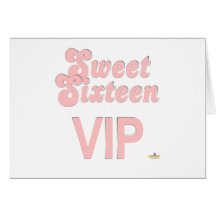 Sweet Sixteen VIP Pink And Silver Greeting Cards