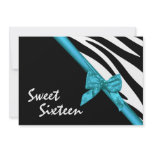 Sweet Sixteen Zebra and Ribbon invitations
